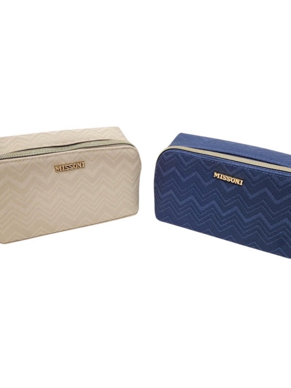 Missoni Men's Travel Pouch Set of 2 - Blue and Beige